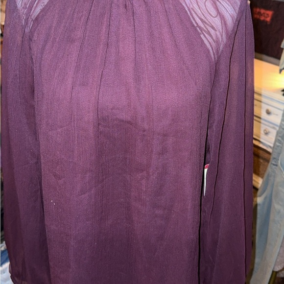 NWT Tag Joie Women's Limited Edition Long Sleeve Red Burgundy Smocked Blouse - Picture 2 of 5